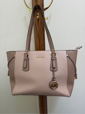 Michael Kors Blush and Taupe Saffiano Leather Tote